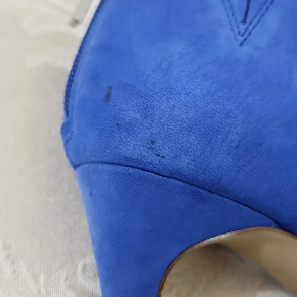 INC International Concepts bright cobalt blue stiletto statement heels size 9.5 - Picture 7 of 16